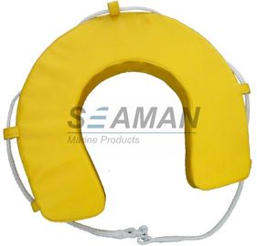 Yellow / White PVC Horseshoe Lifebuoy Leisure Boat Yacht Lifesaving Ring